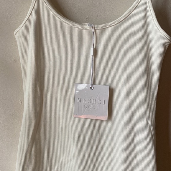 Meshki Alexis Ribbed Cami midi dress-White Medium - Picture 2 of 3